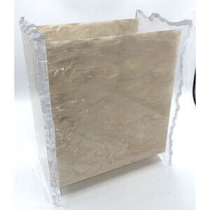 Vintage Lucite & Faux Tile Magazine Holder/Wastebasket MCM Retro 12”x10”x6.5”